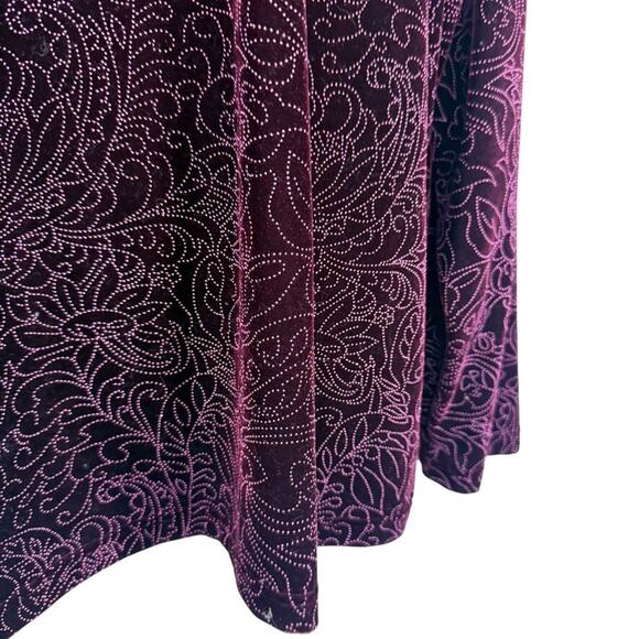 Coldwater Creek Cowl Neck Burgundy Velvet Long Sleeve Top Stretch NWT sz XL - Picture 7 of 16